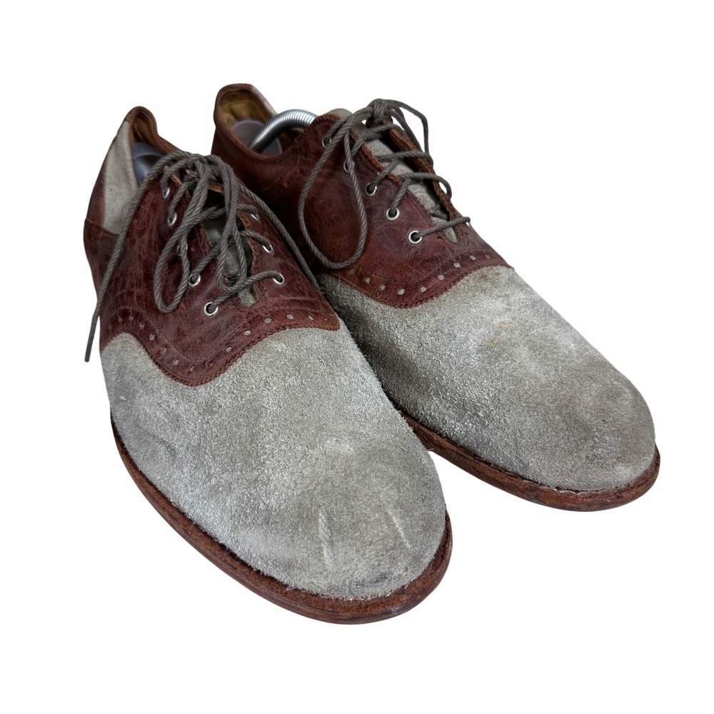 Timberland Earthkeepers Saddle Oxford Mens 10 Brown Grey Leather Suede Brogue